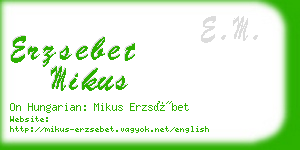 erzsebet mikus business card